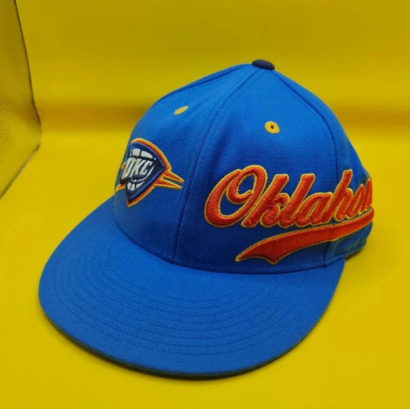 adidas Other - OKC Thunder Fitted Hat Adidas Blue 7 1/4 - 7 5/8 Cap Basketball NBA